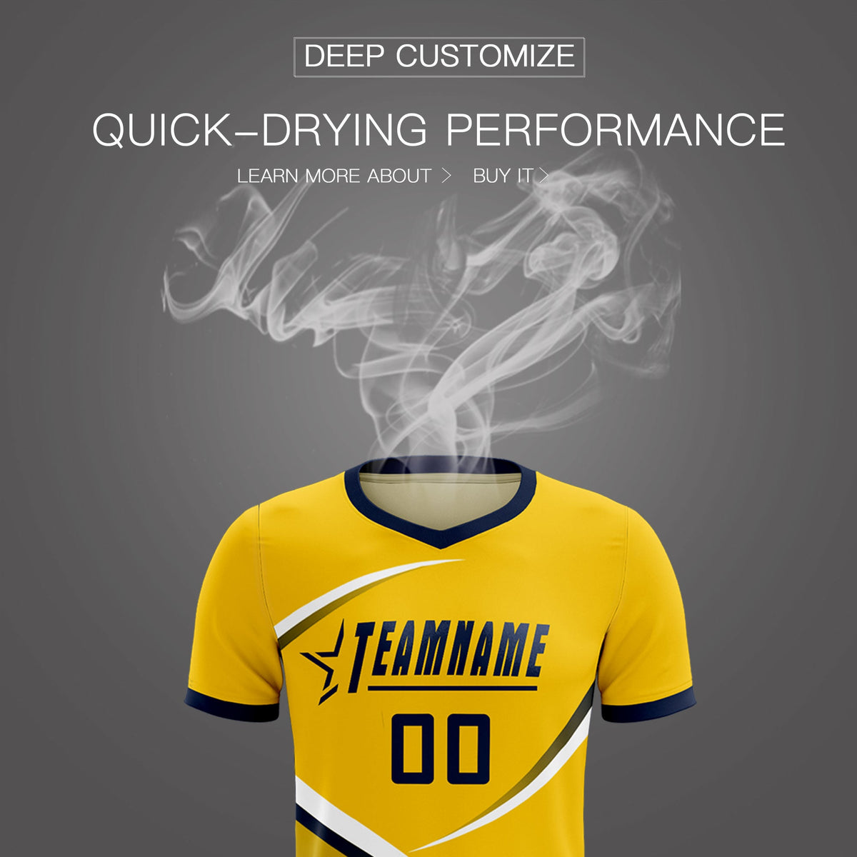 Custom Gold Navy Color Block Training Uniform For Men Soccer Sets Jersey