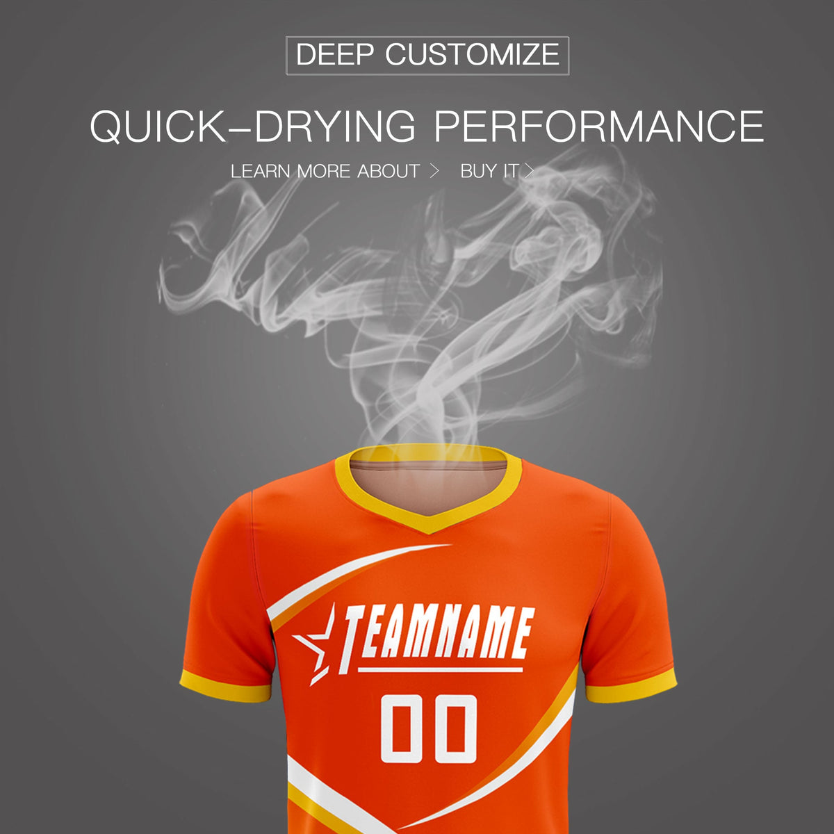 Custom Orange Gold Color Block Training Uniform For Men Soccer Sets Jersey