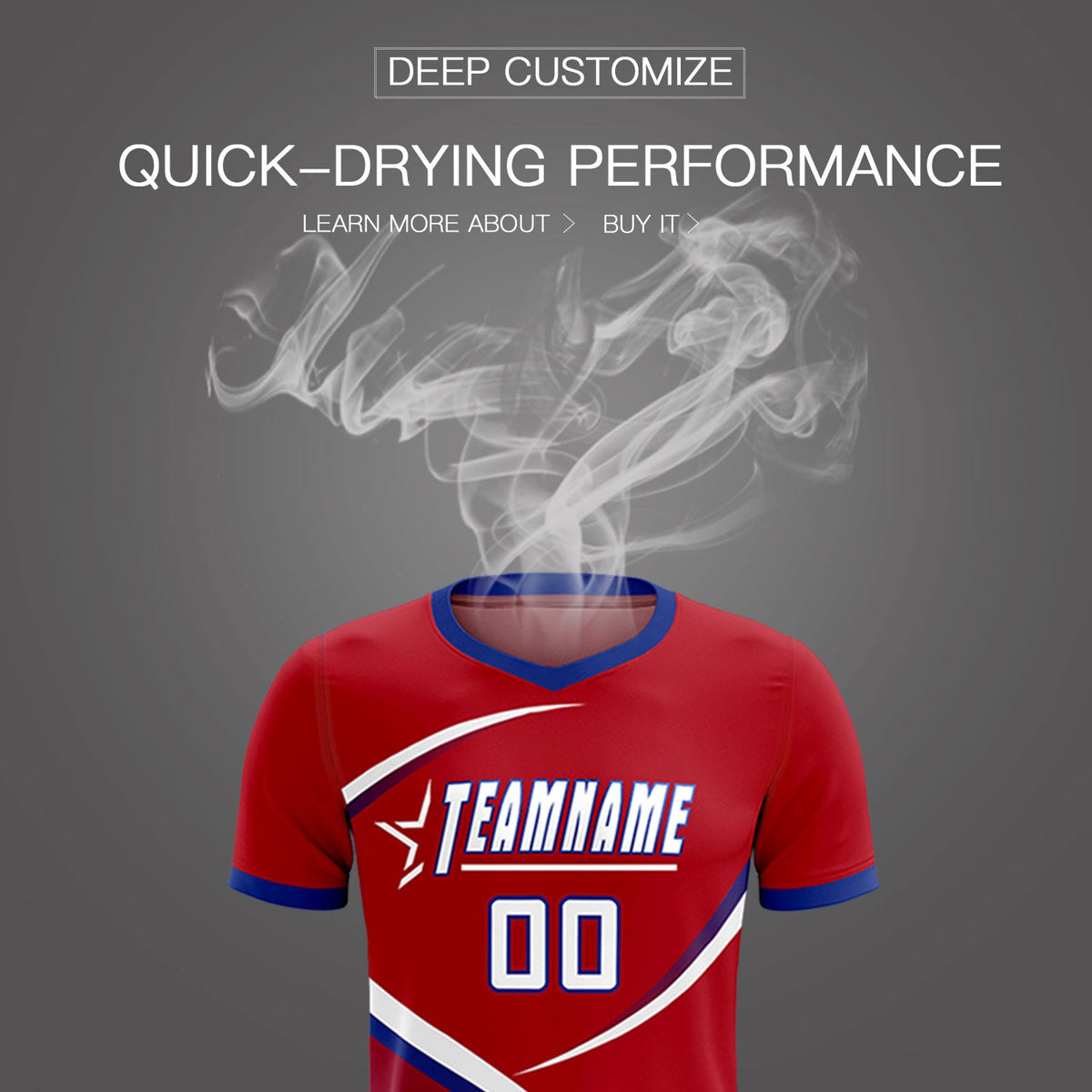 Custom Red Royal Color Block Training Uniform For Men Soccer Sets Jersey