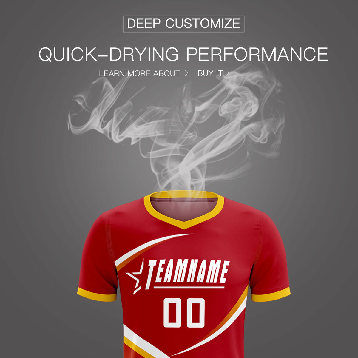 Custom Red Gold Color Block Training Uniform For Men Soccer Sets Jersey