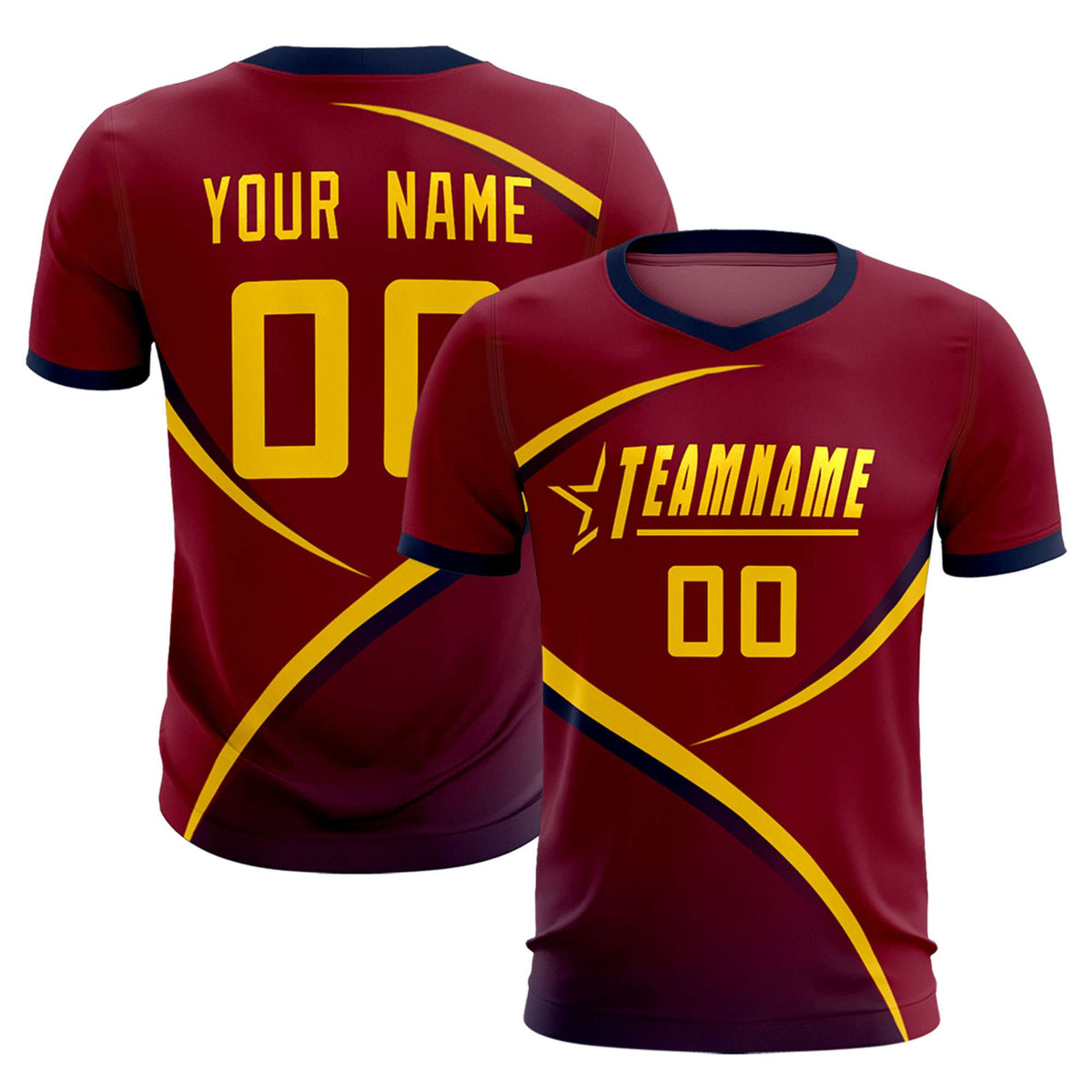 Custom Crimson Navy Color Block Training Uniform For Men Soccer Sets Jersey