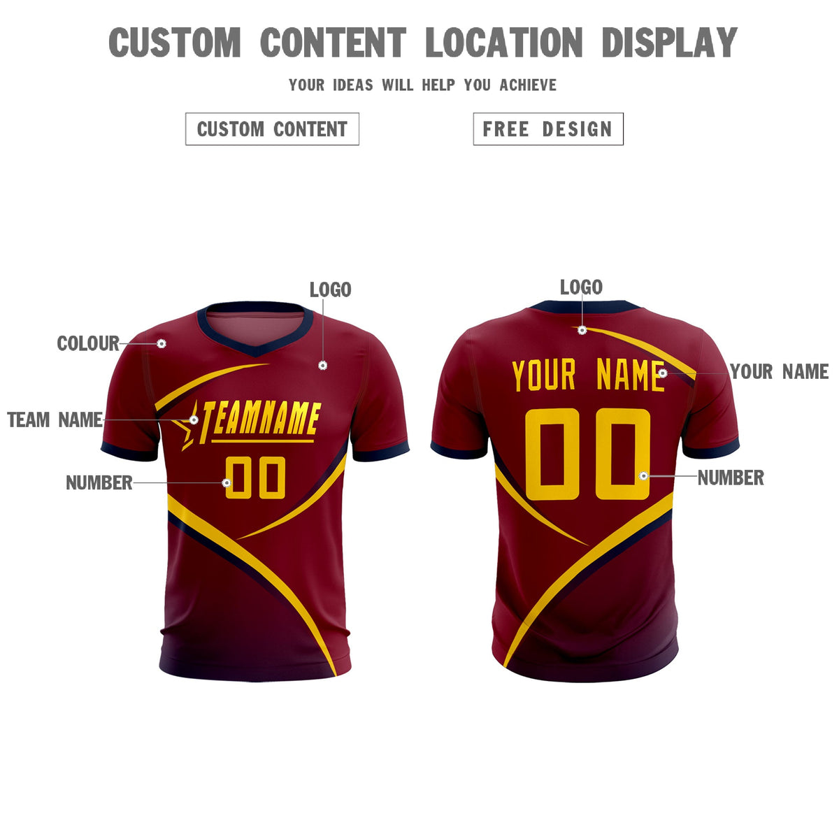Custom Crimson Navy Color Block Training Uniform For Men Soccer Sets Jersey