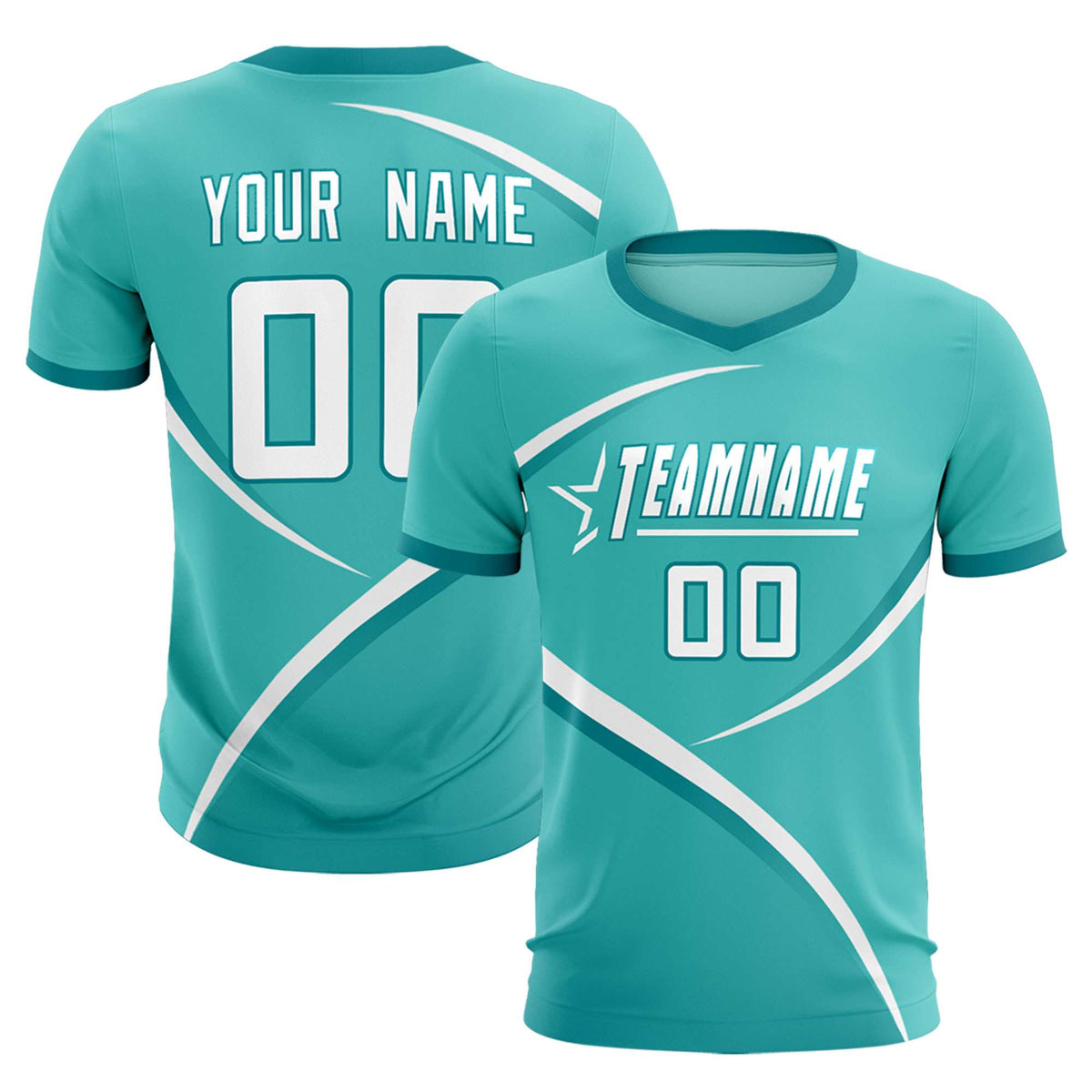 Custom Bright Green Aqua Color Block Training Uniform For Men Soccer Sets Jersey