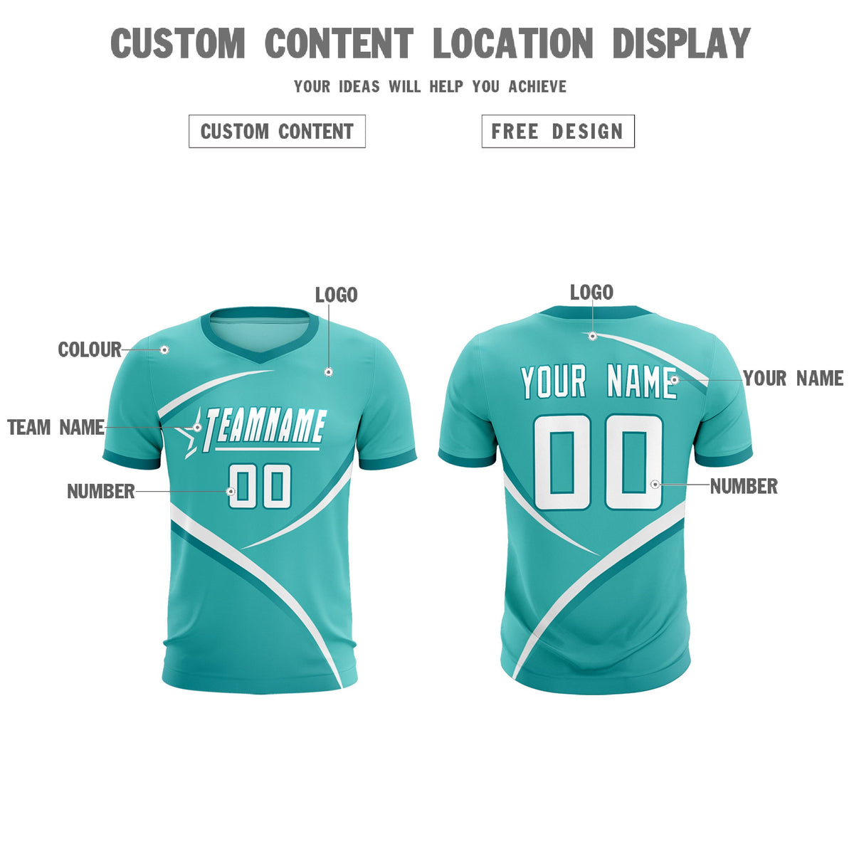 Custom Bright Green Aqua Color Block Training Uniform For Men Soccer Sets Jersey