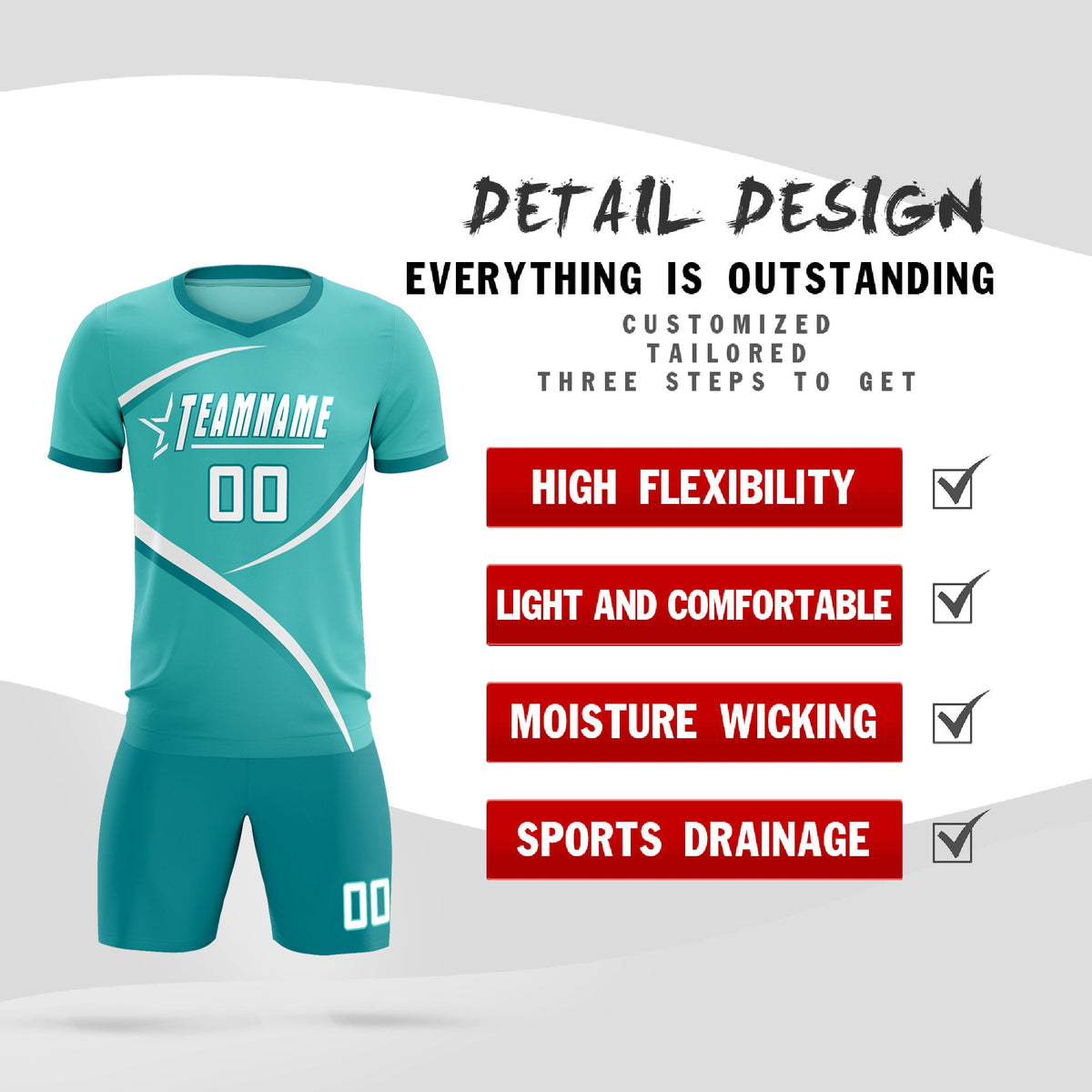 Custom Bright Green Aqua Color Block Training Uniform For Men Soccer Sets Jersey