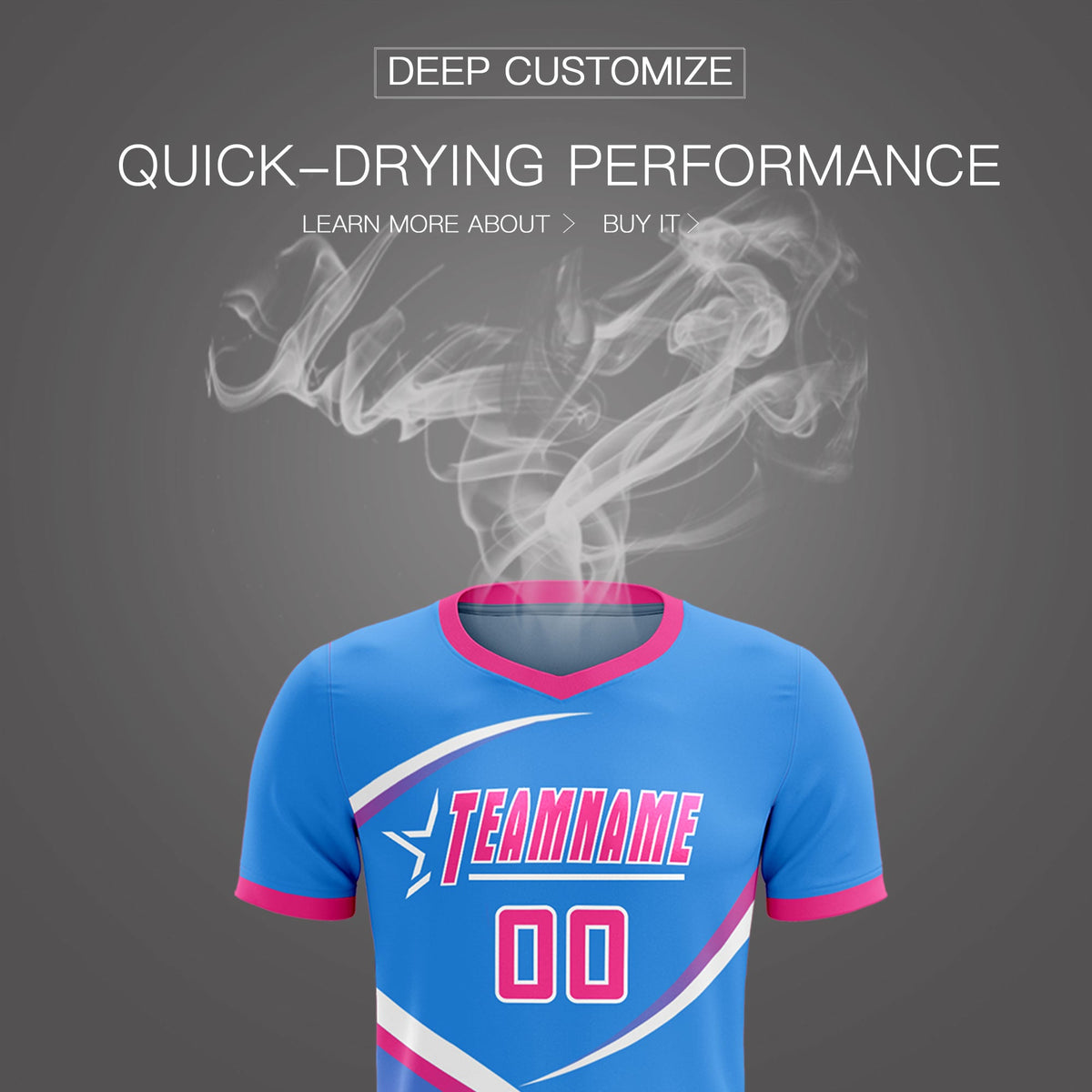 Custom Powder Blue Pink Color Block Training Uniform For Men Soccer Sets Jersey