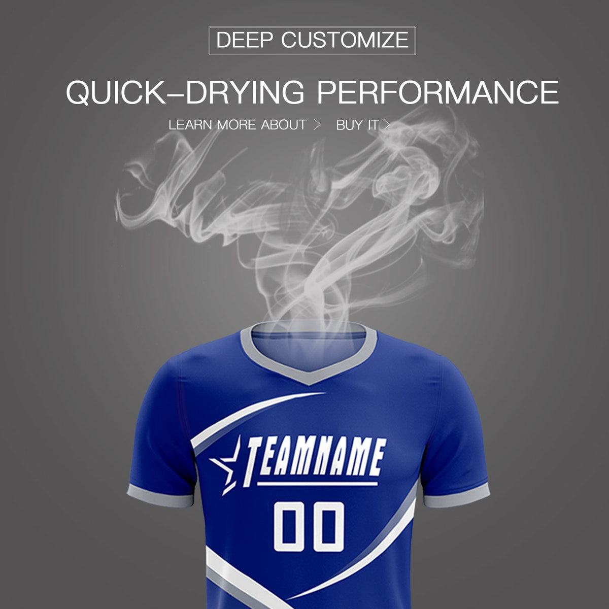 Custom Royal Gray Color Block Training Uniform For Men Soccer Sets Jersey