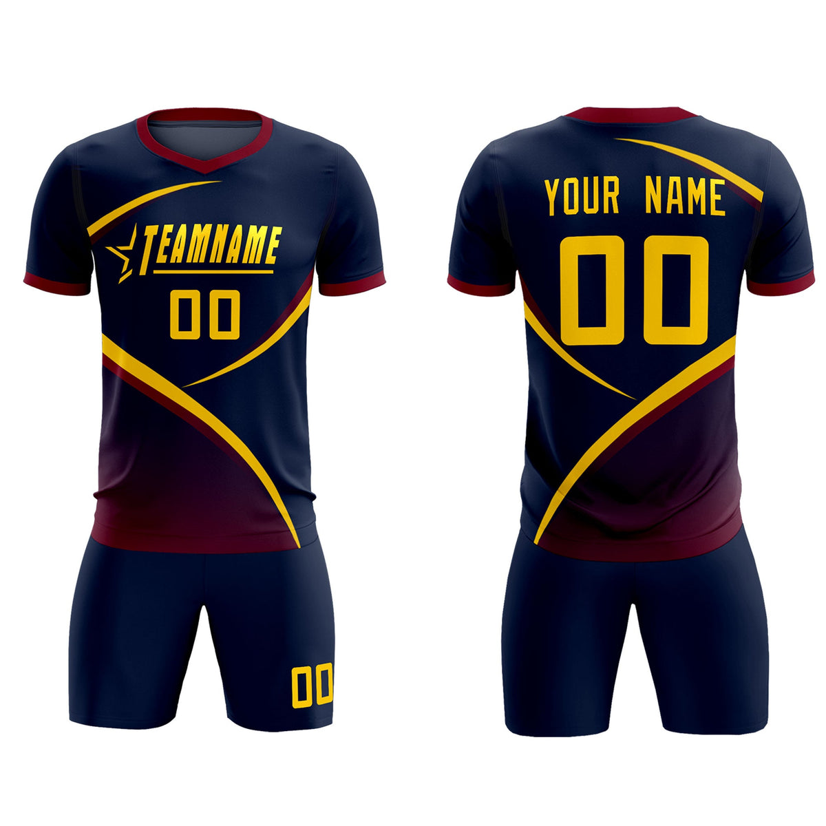 Custom Navy Navy Color Block Training Uniform For Men Soccer Sets Jersey