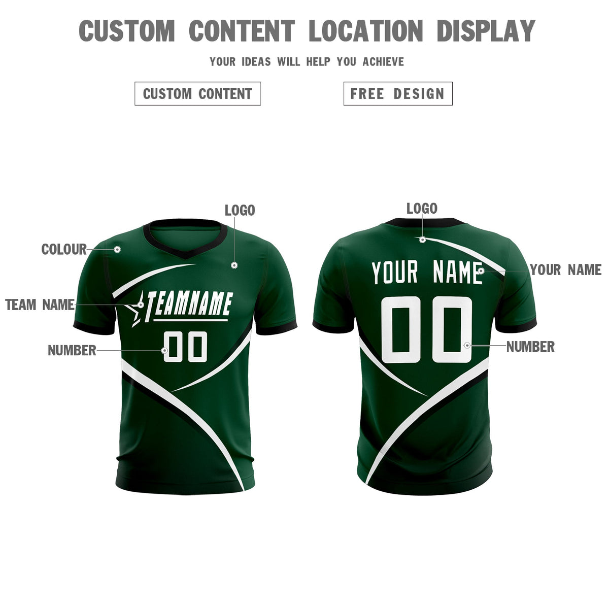 Custom Green Black Color Block Training Uniform For Men Soccer Sets Jersey