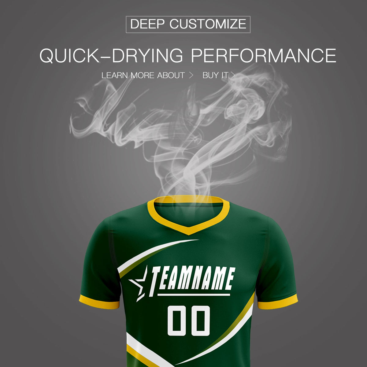 Custom Green Gold Color Block Training Uniform For Men Soccer Sets Jersey