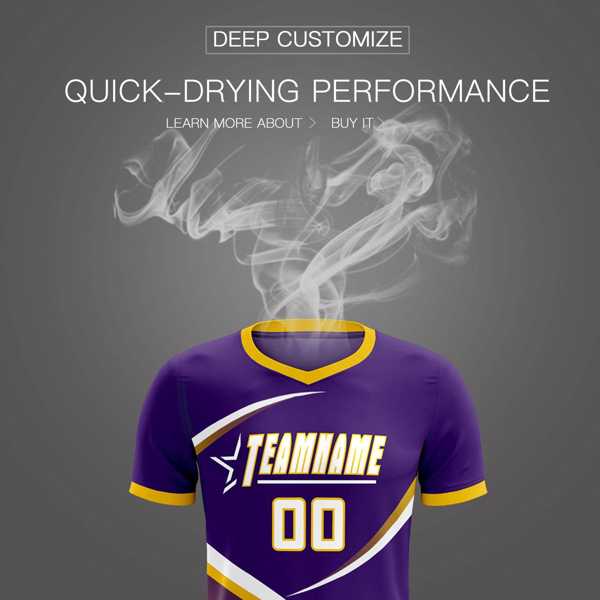 Custom Purple Gold Color Block Training Uniform For Men Soccer Sets Jersey