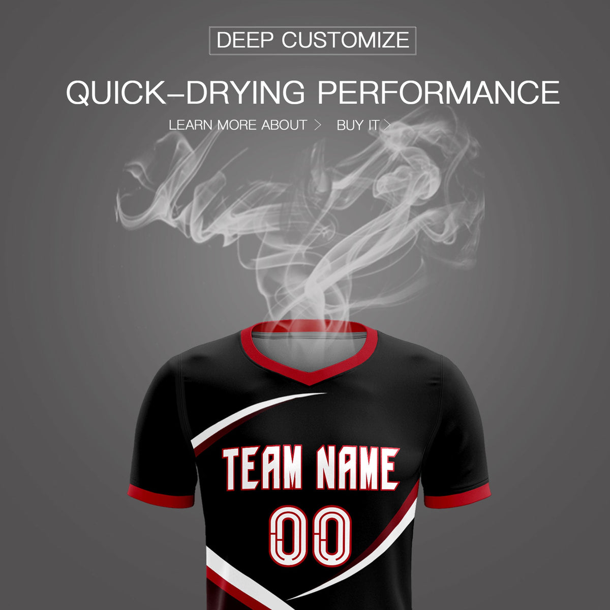 Custom Black Red Color Block Training Uniform For Men Soccer Sets Jersey