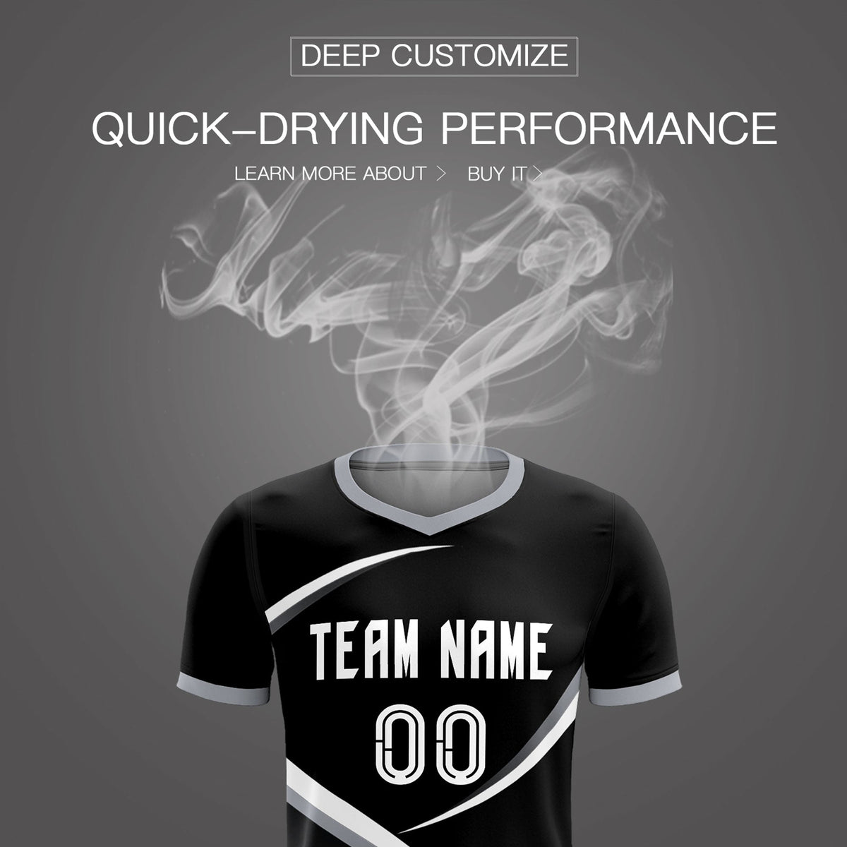 Custom Black Gray Color Block Training Uniform For Men Soccer Sets Jersey