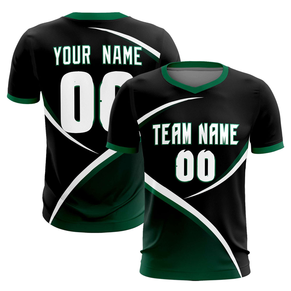 Custom Black Kelly Green Color Block Training Uniform For Men Soccer Sets Jersey