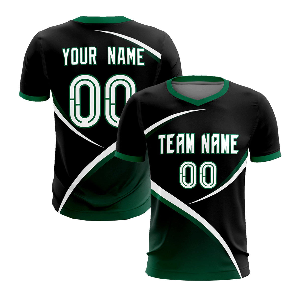 Custom Black Kelly Green Color Block Training Uniform For Men Soccer Sets Jersey