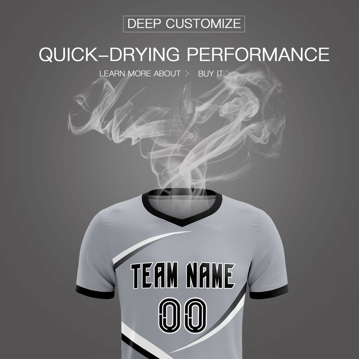 Custom Gray Black Color Block Training Uniform For Men Soccer Sets Jersey