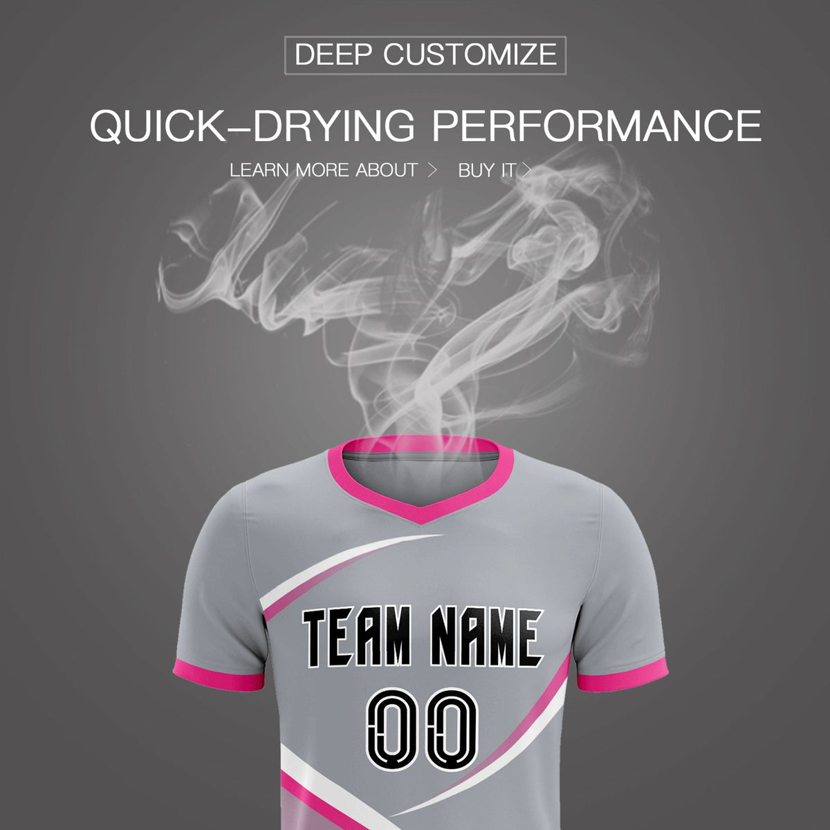 Custom Gray Pink Color Block Training Uniform For Men Soccer Sets Jersey