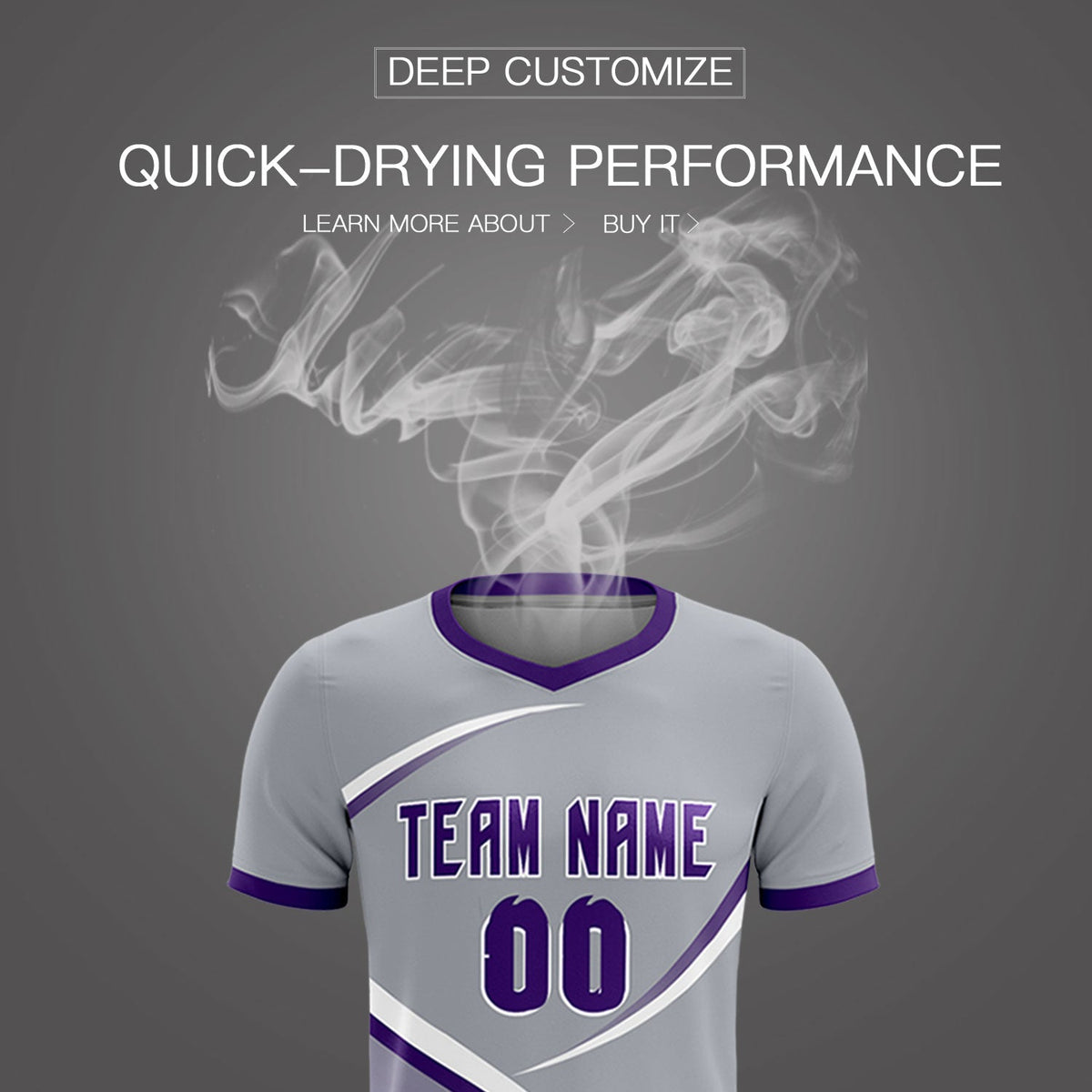 Custom Gray Purple Color Block Training Uniform For Men Soccer Sets Jersey