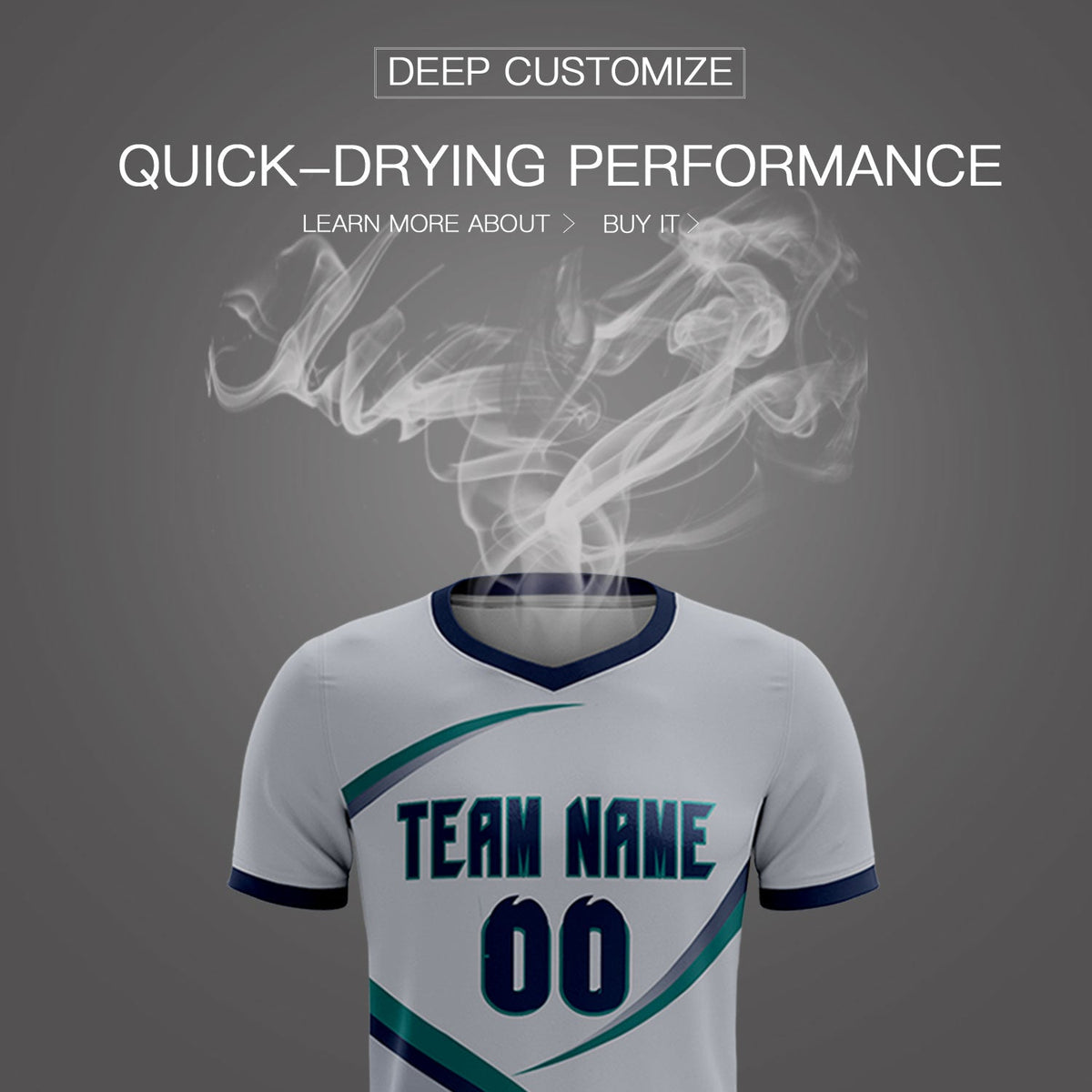 Custom Gray Navy Color Block Training Uniform For Men Soccer Sets Jersey