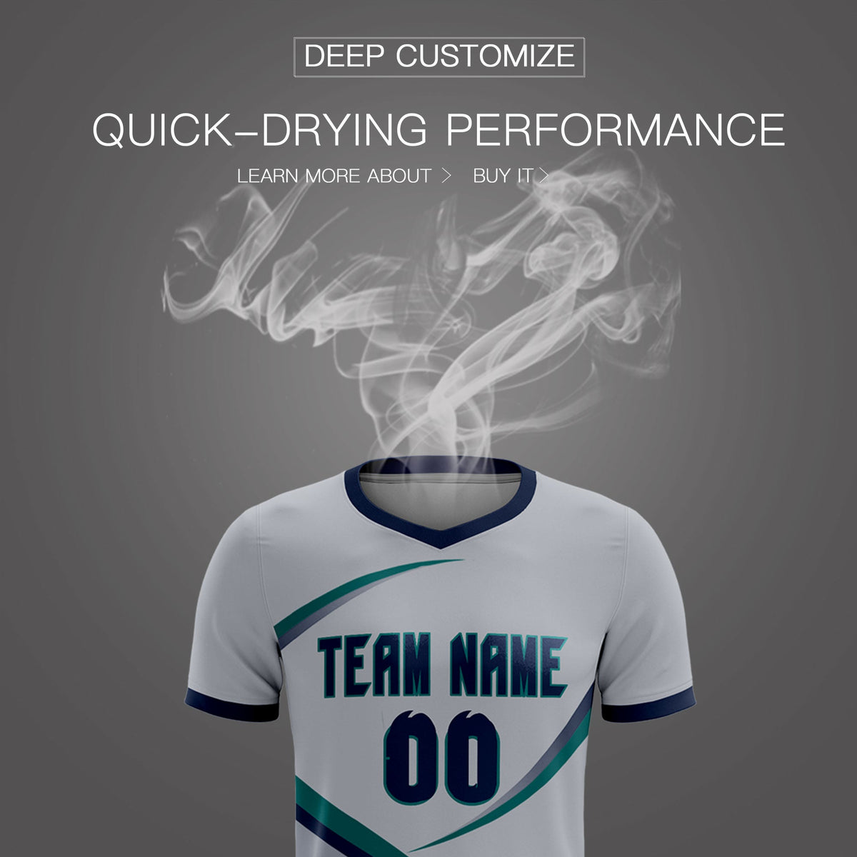 Custom Gray Navy Color Block Training Uniform For Men Soccer Sets Jersey