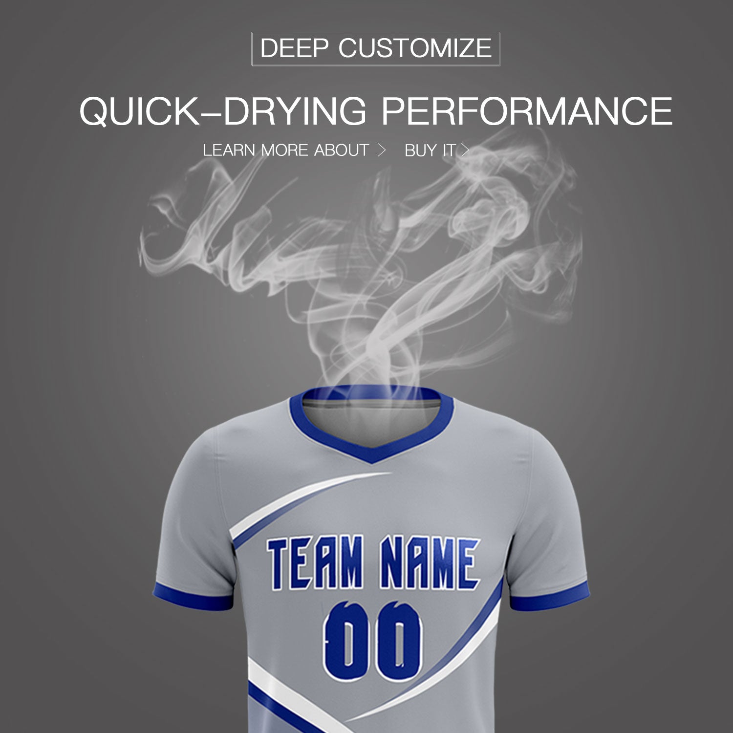 Custom Gray Royal Color Block Training Uniform For Men Soccer Sets Jersey