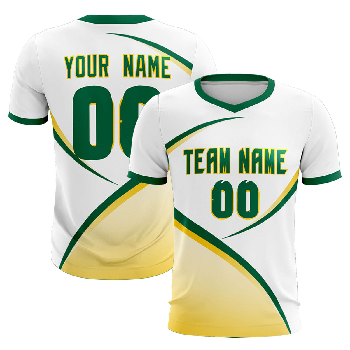 Custom White Kelly Green Color Block Training Uniform For Men Soccer Sets Jersey