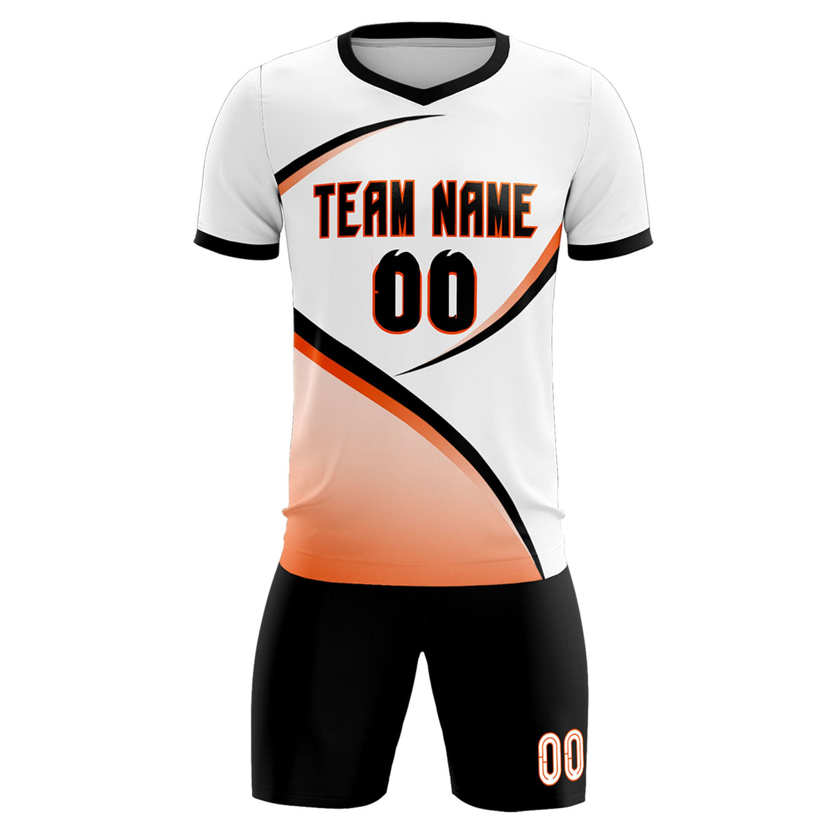 Custom White Black Color Block Training Uniform For Men Soccer Sets Jersey