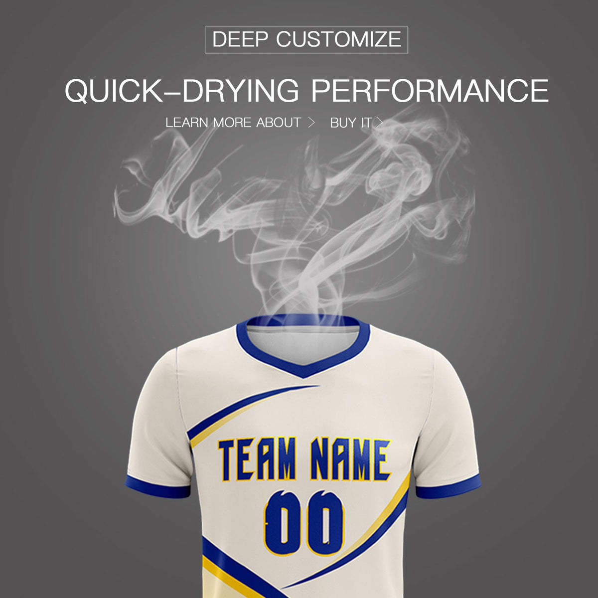 Custom Cream Royal Color Block Training Uniform For Men Soccer Sets Jersey