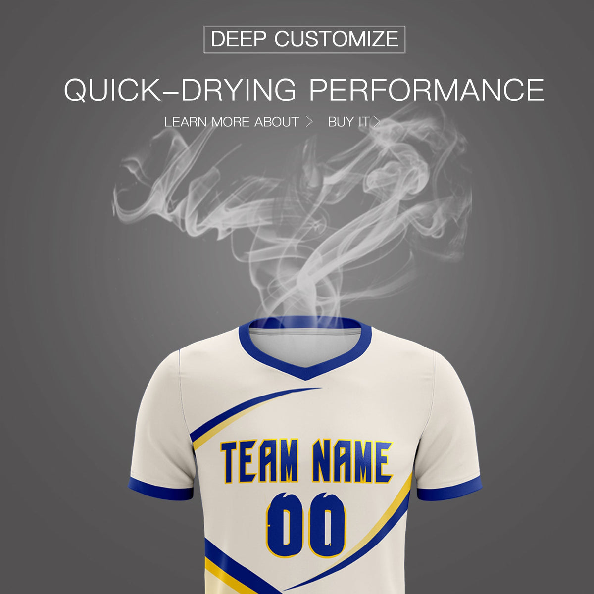 Custom Cream Royal Color Block Training Uniform For Men Soccer Sets Jersey