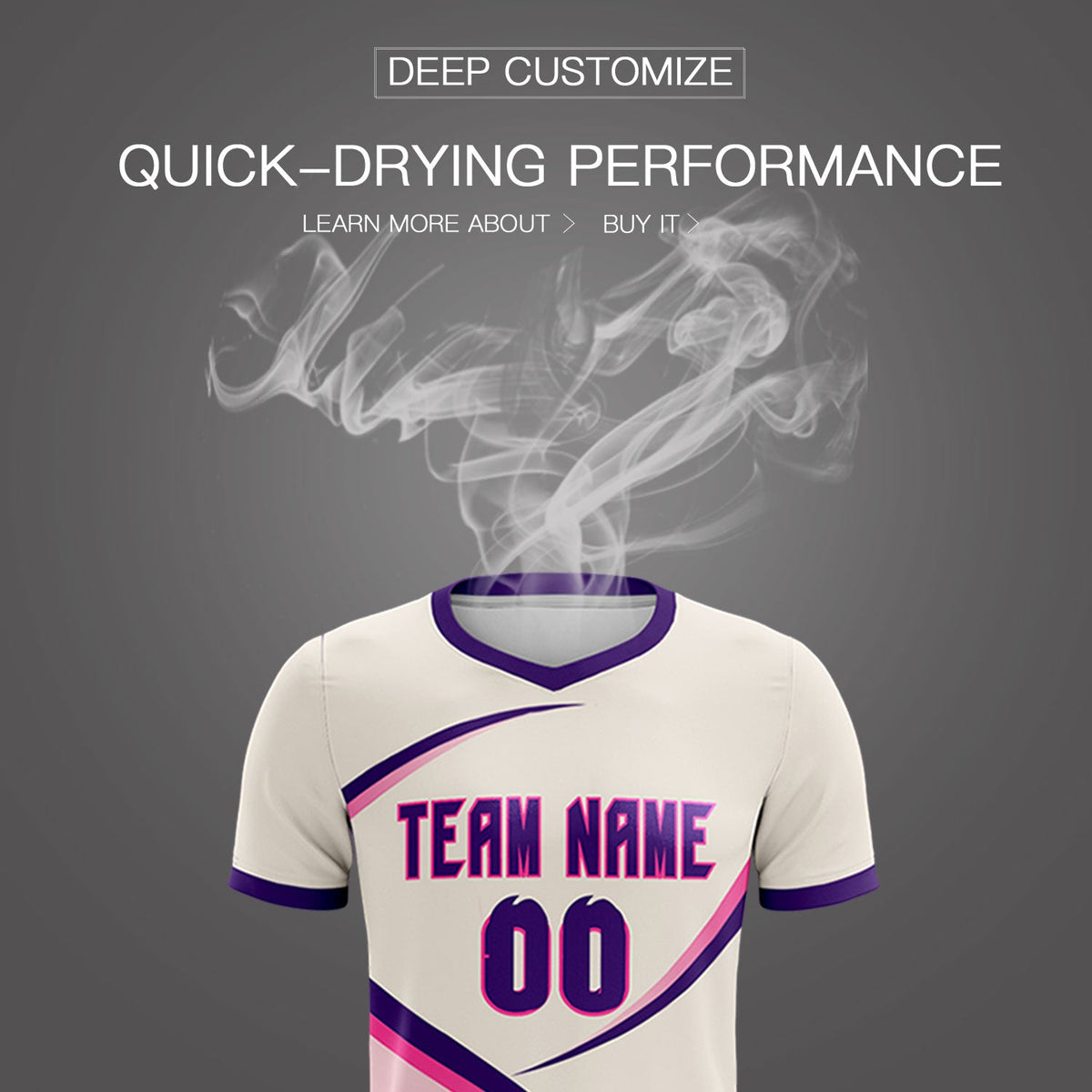 Custom Cream Purple Color Block Training Uniform For Men Soccer Sets Jersey