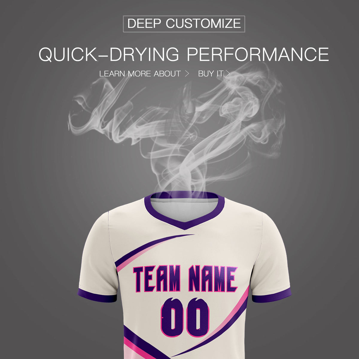 Custom Cream Purple Color Block Training Uniform For Men Soccer Sets Jersey