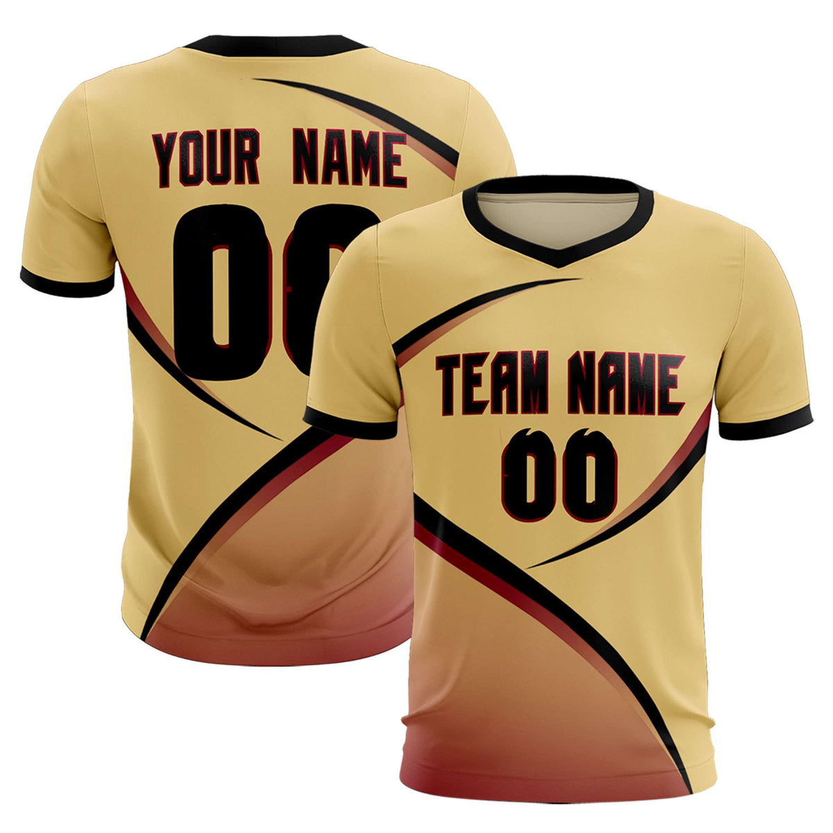 Custom Khaki Black Color Block Training Uniform For Men Soccer Sets Jersey