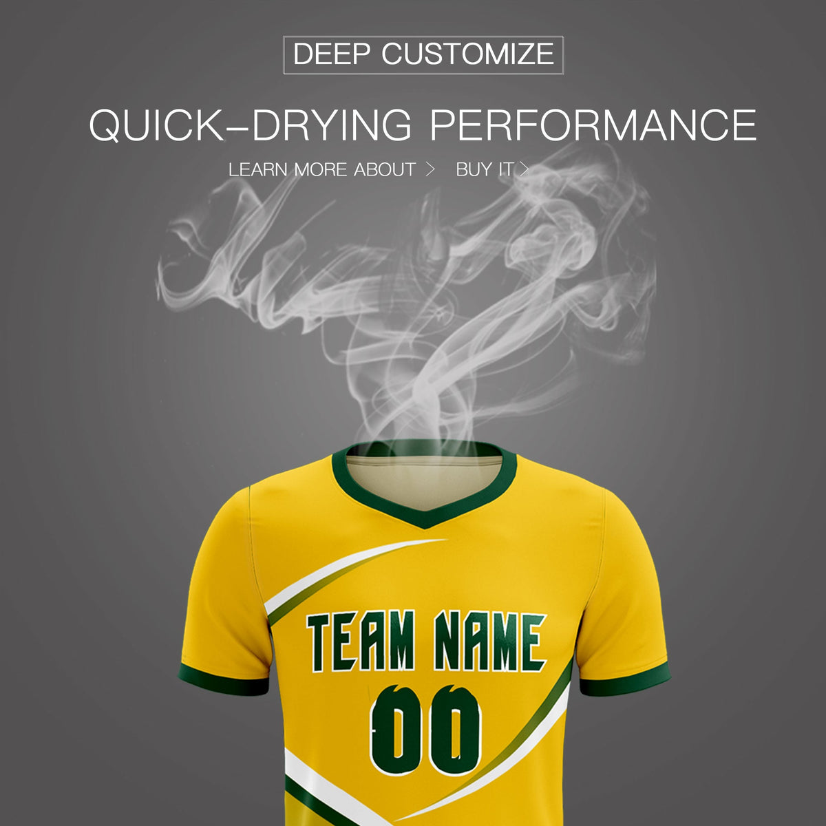 Custom Gold Green Color Block Training Uniform For Men Soccer Sets Jersey