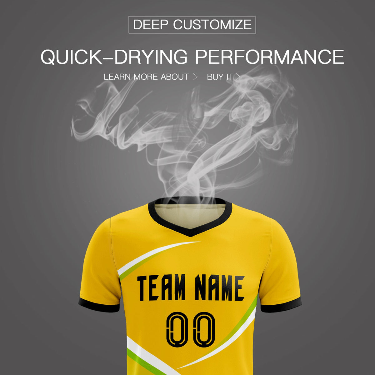 Custom Gold Black Color Block Training Uniform For Men Soccer Sets Jersey