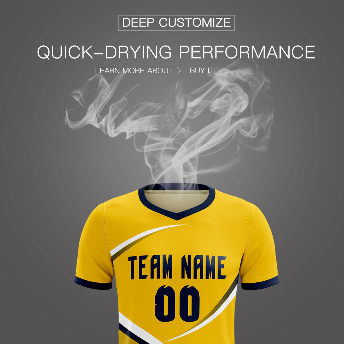 Custom Gold Navy Color Block Training Uniform For Men Soccer Sets Jersey