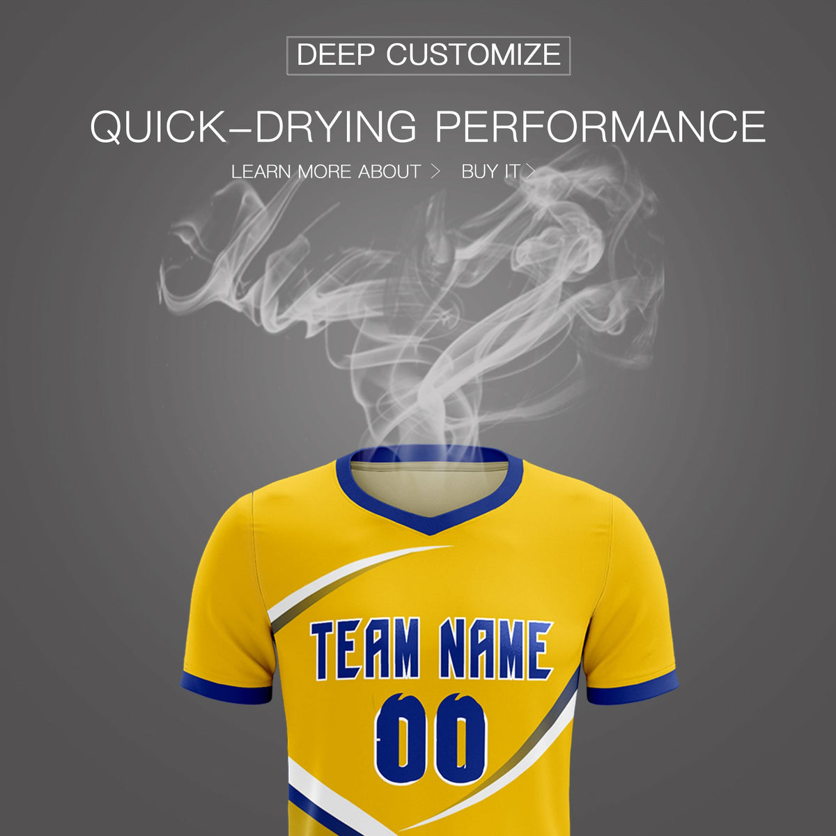 Custom Gold Royal Color Block Training Uniform For Men Soccer Sets Jersey