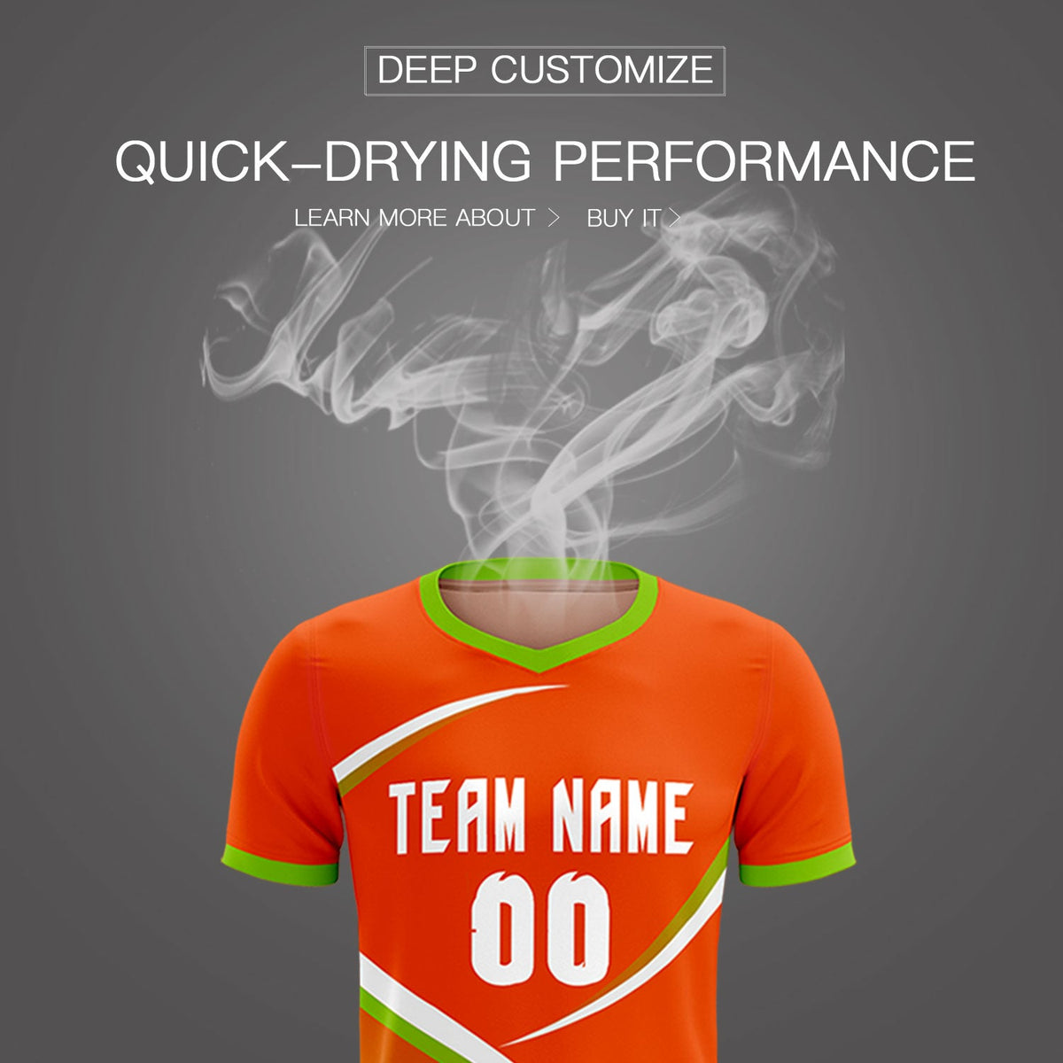 Custom Orange Neon Green Color Block Training Uniform For Men Soccer Sets Jersey