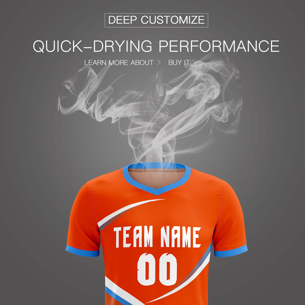 Custom Orange Powder Blue Color Block Training Uniform For Men Soccer Sets Jersey