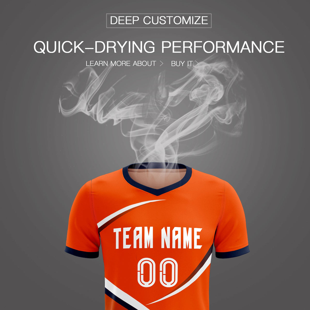 Custom Orange Navy Color Block Training Uniform For Men Soccer Sets Jersey