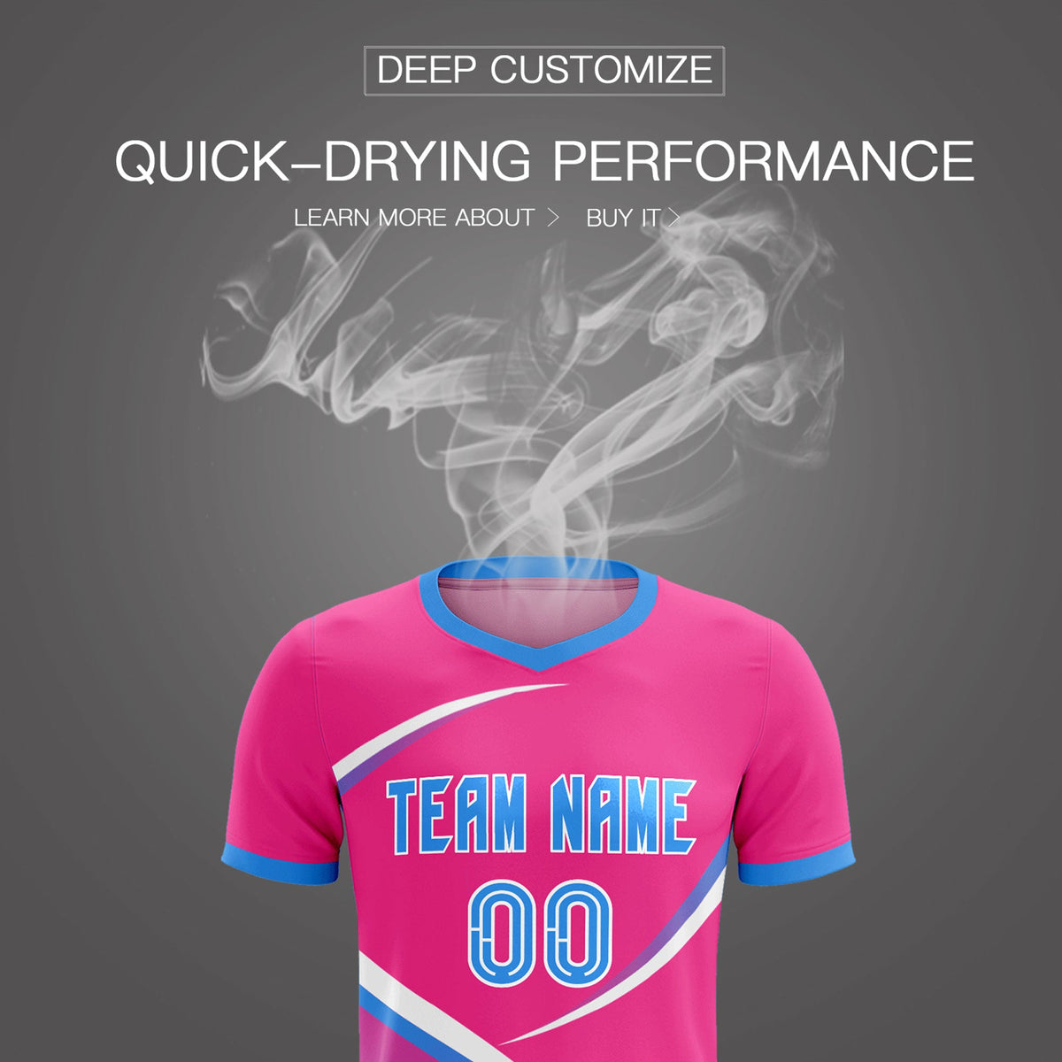 Custom Pink Powder Blue Color Block Training Uniform For Men Soccer Sets Jersey