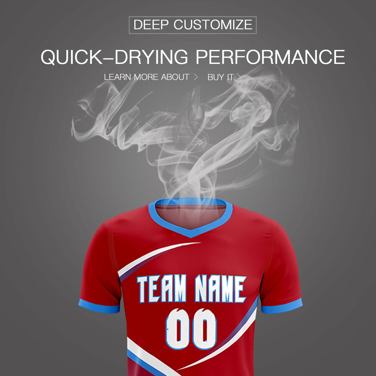 Custom Red Powder Blue Color Block Training Uniform For Men Soccer Sets Jersey