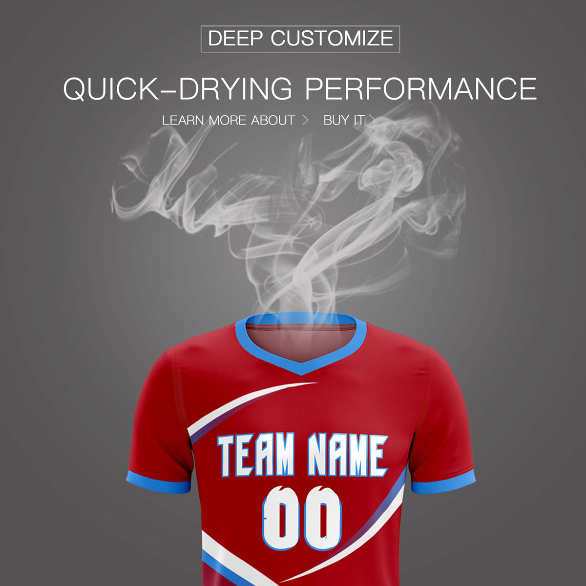 Custom Red Powder Blue Color Block Training Uniform For Men Soccer Sets Jersey