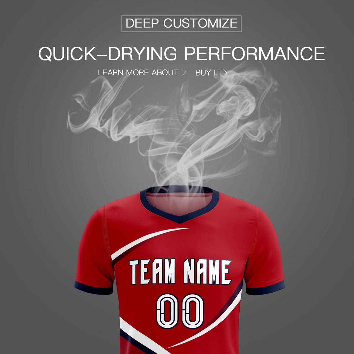 Custom Red Navy Color Block Training Uniform For Men Soccer Sets Jersey