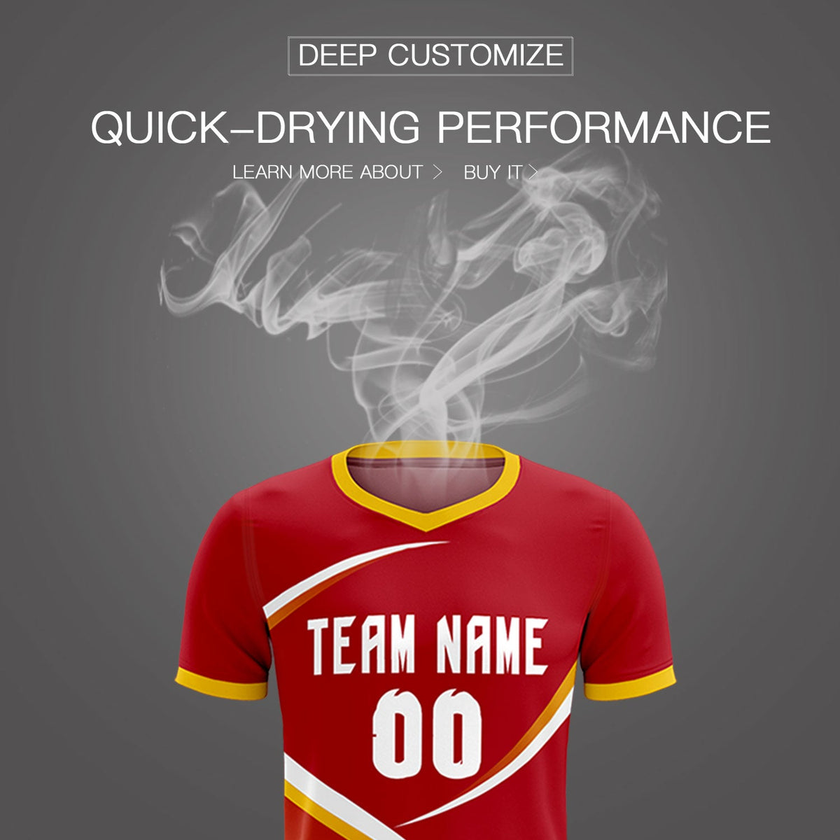 Custom Red Gold Color Block Training Uniform For Men Soccer Sets Jersey