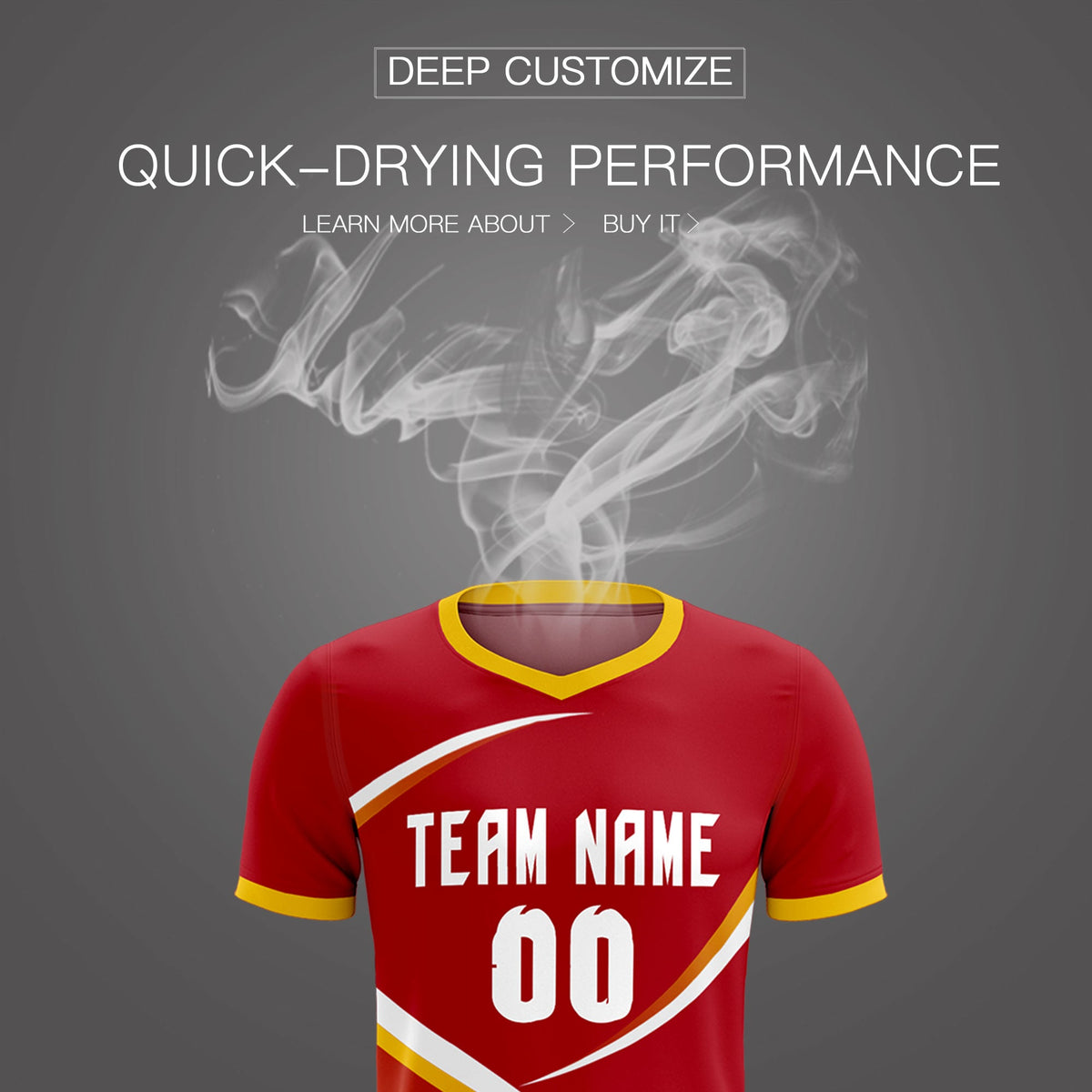 Custom Red Gold Color Block Training Uniform For Men Soccer Sets Jersey