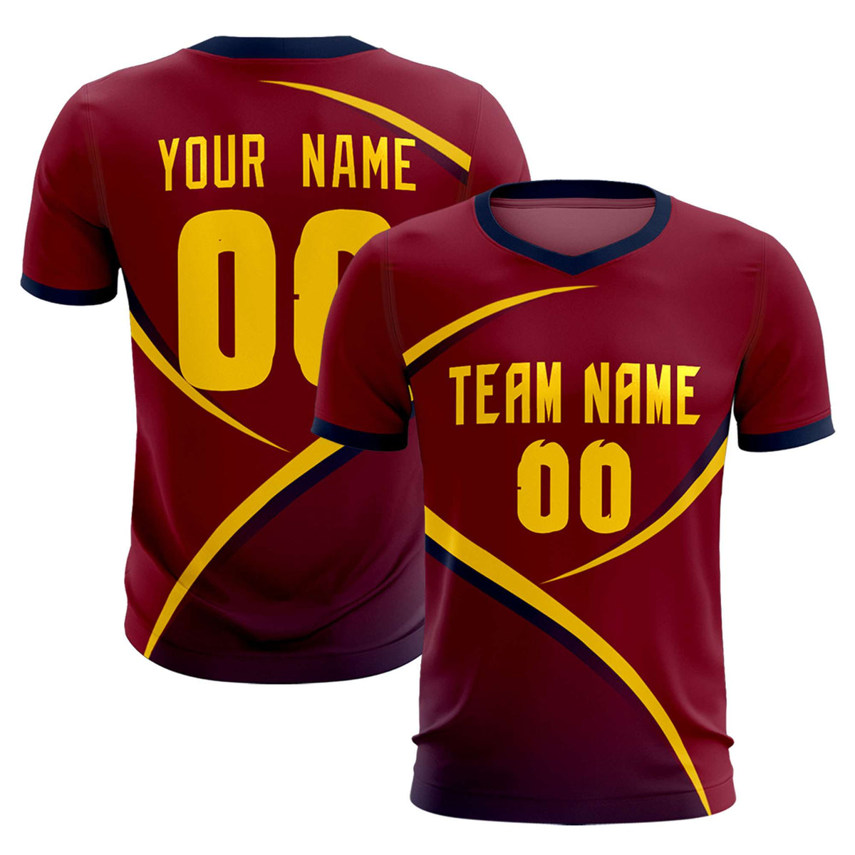 Custom Crimson Navy Color Block Training Uniform For Men Soccer Sets Jersey