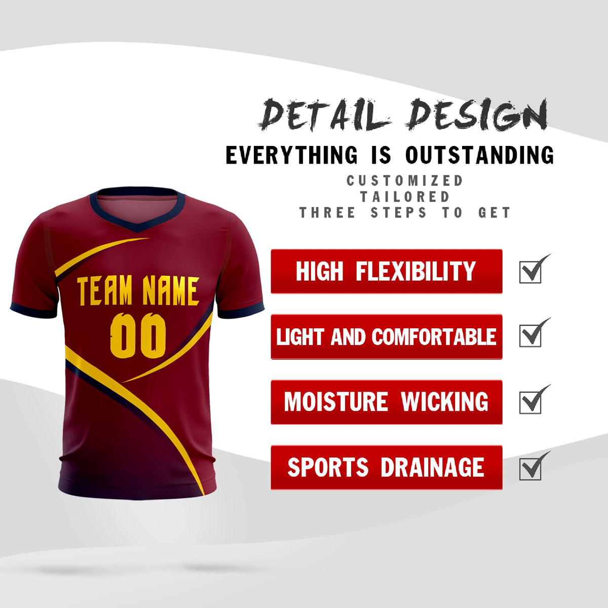 Custom Crimson Navy Color Block Training Uniform For Men Soccer Sets Jersey