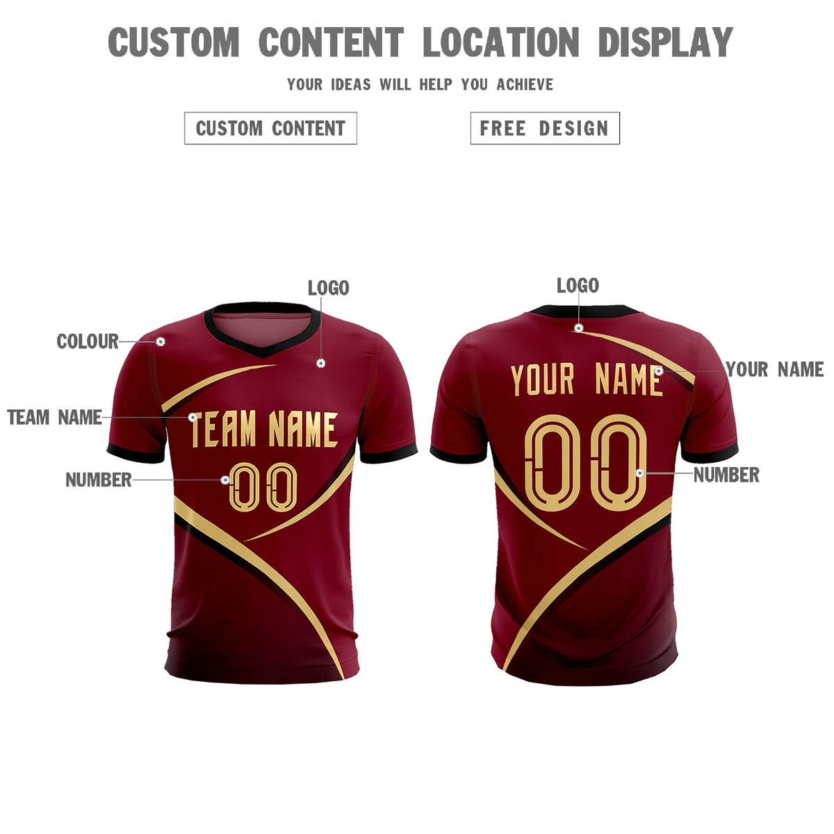 Custom Crimson Black Color Block Training Uniform For Men Soccer Sets Jersey