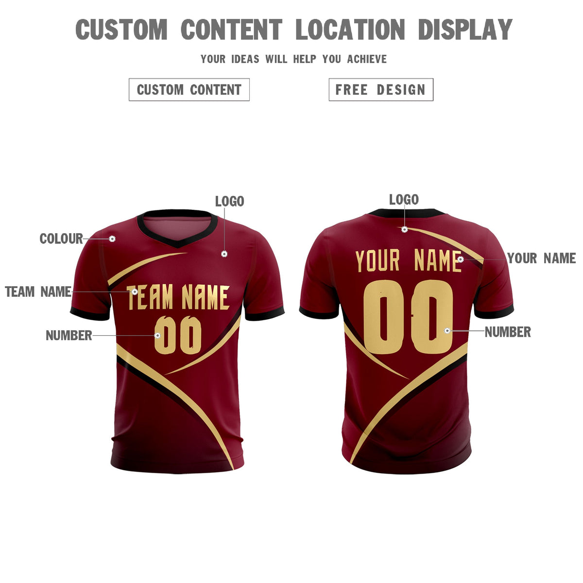 Custom Crimson Black Color Block Training Uniform For Men Soccer Sets Jersey