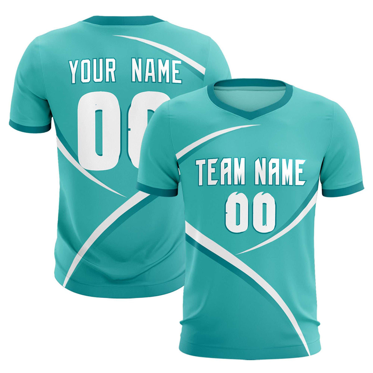 Custom Bright Green Aqua Color Block Training Uniform For Men Soccer Sets Jersey